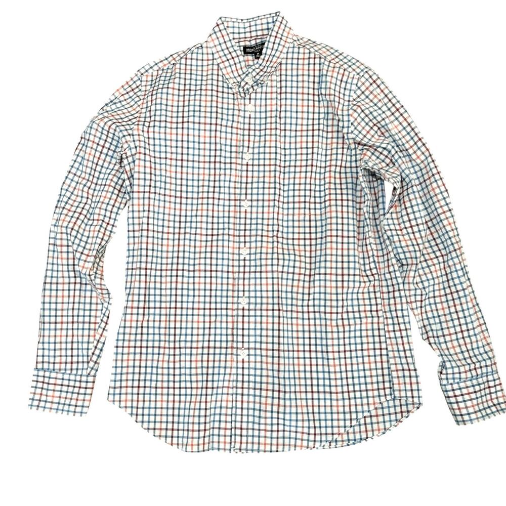 J. Crew J.Crew Flex Shirt Men's Medium Button‎ Down Plaid Red & Blue Preppy (9)